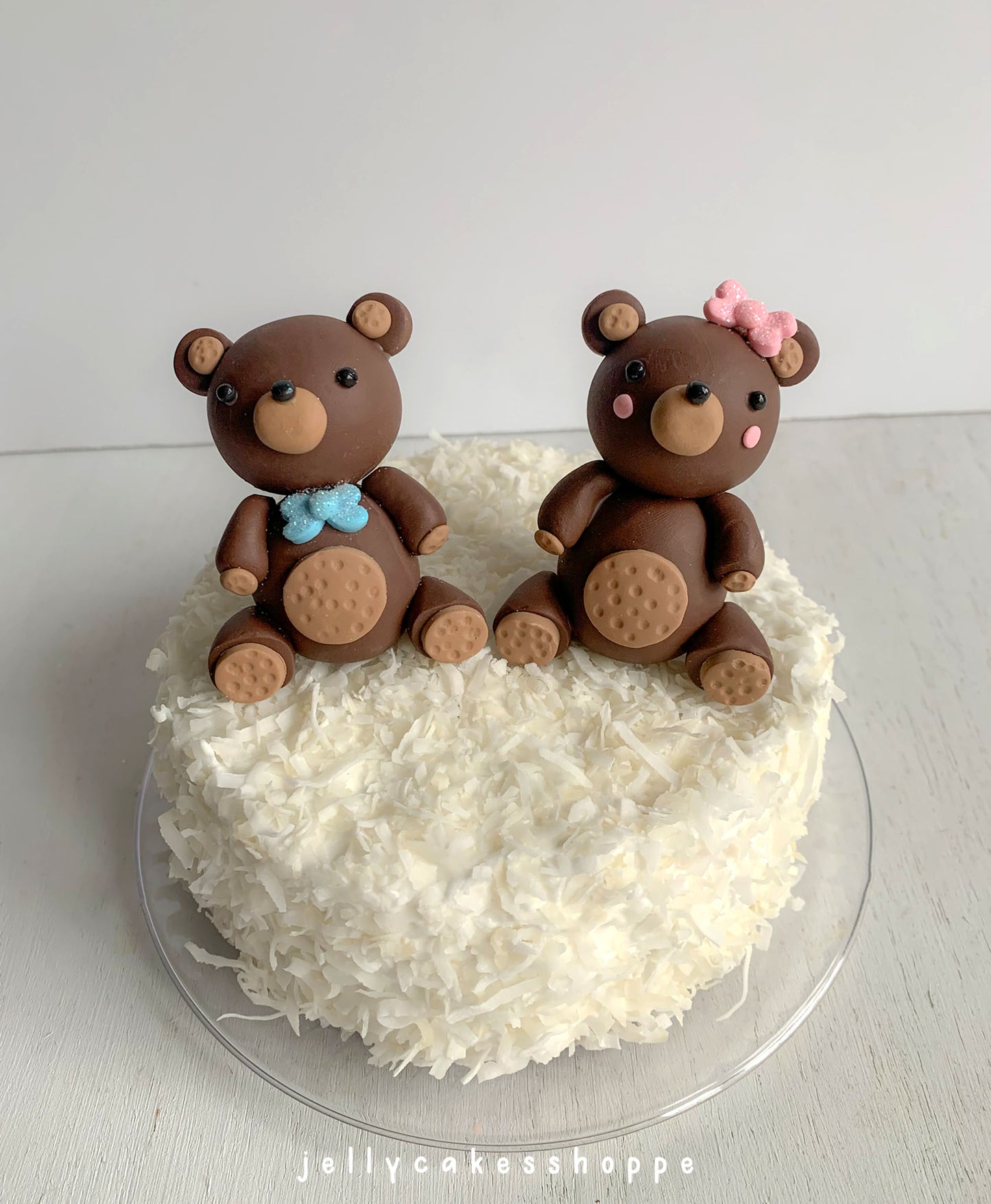 Teddy Bear Cake Topper for Girl's Birthday and Baby Shower