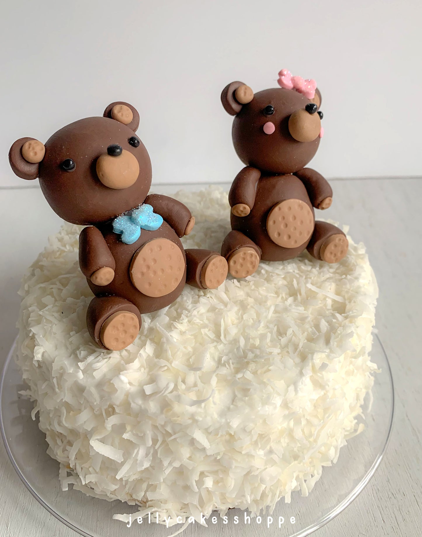 Teddy Bear Cake Topper for Girl's Birthday and Baby Shower