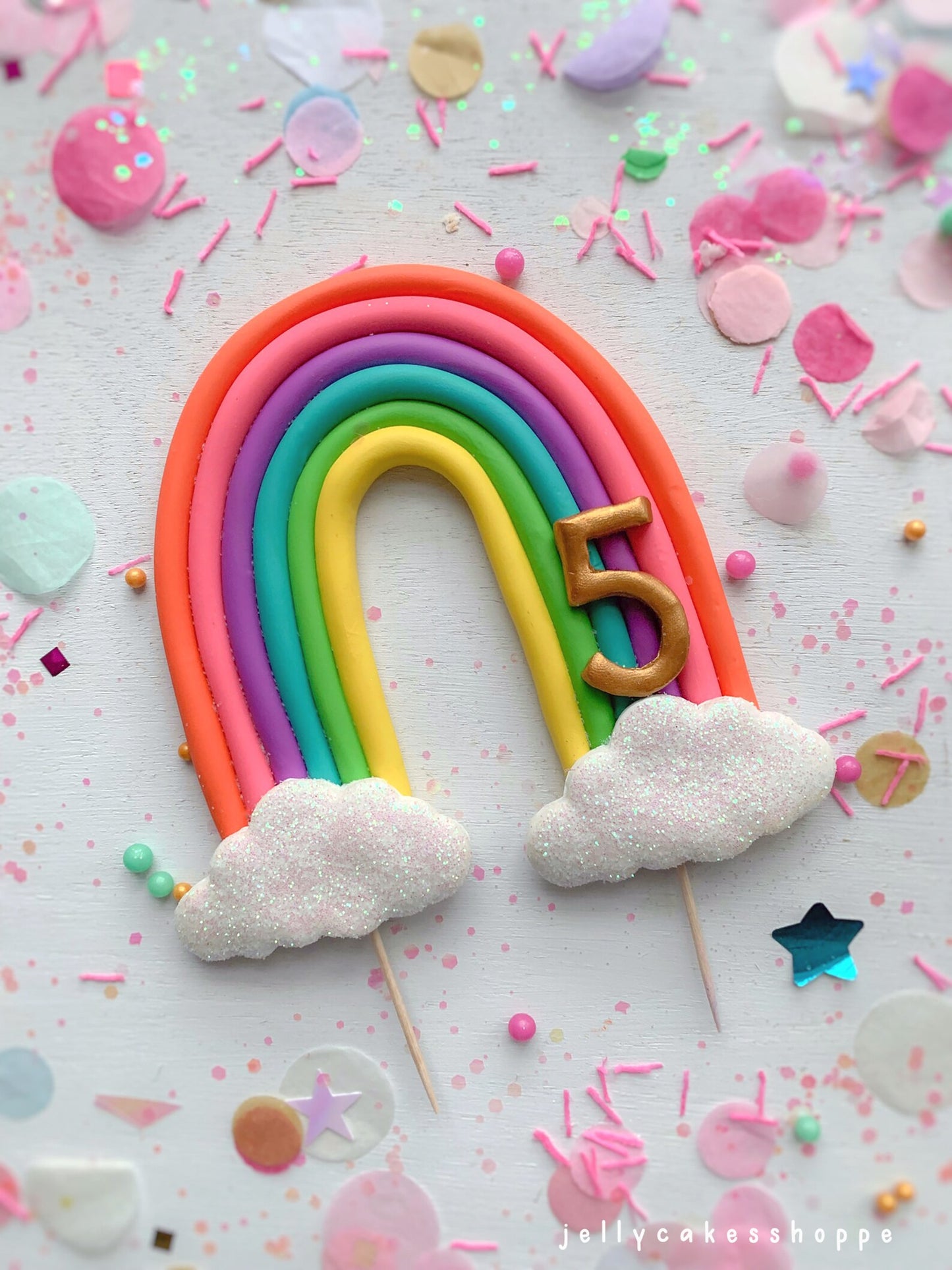 Rainbow Birthday Cake Topper