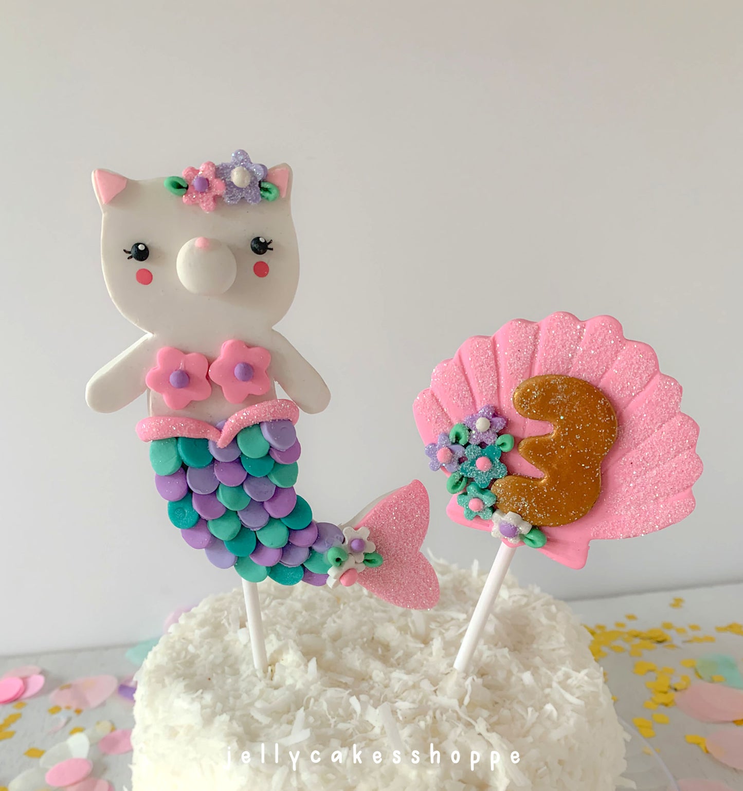 Mermaid Kitty Cake Topper