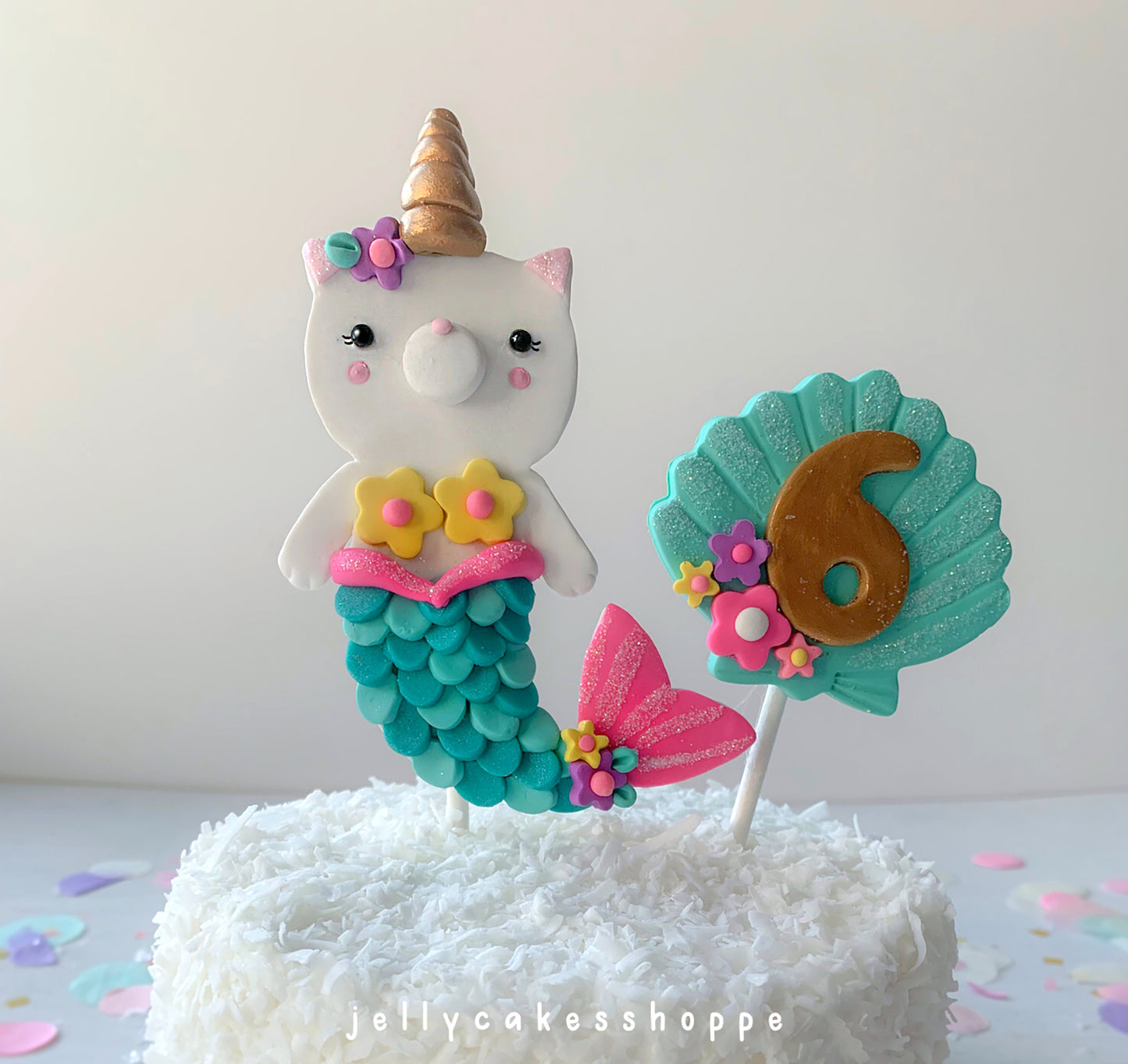 Mermaid Kittycorn Cake Topper