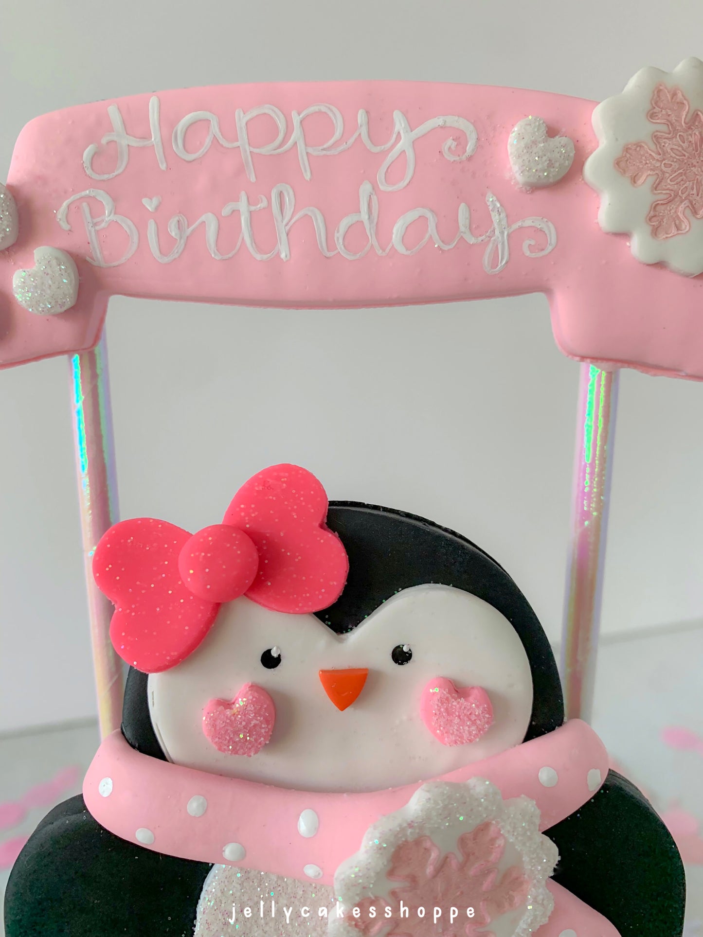 Penguin Birthday Cake Topper for Girl