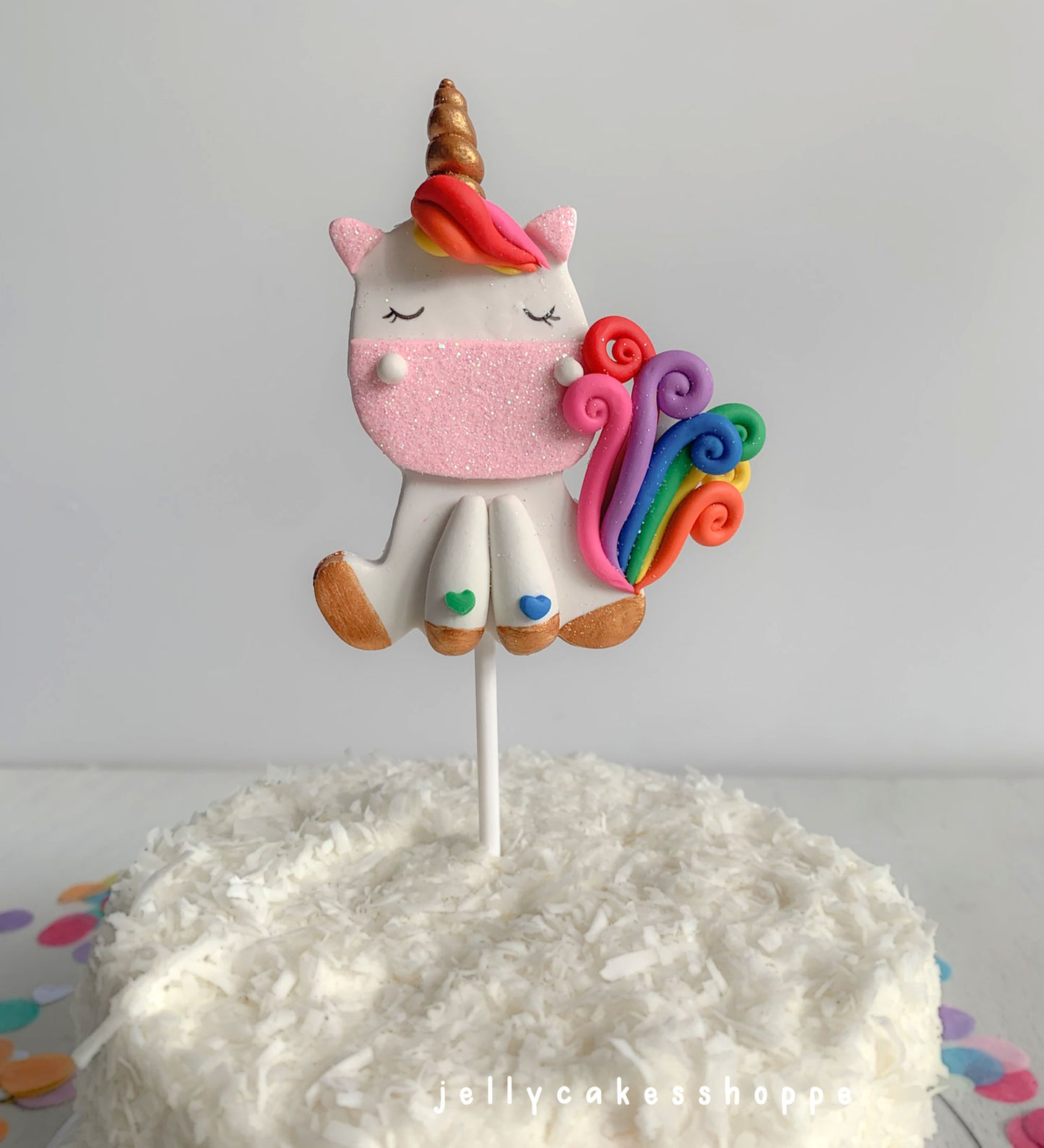 Personalized Rainbow Unicorn Cake Topper