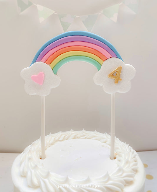 Pastel Rainbow Cake Topper