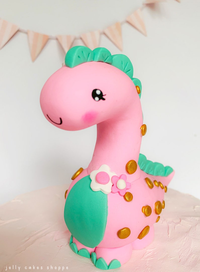 Pink Dinosaur Cake Topper