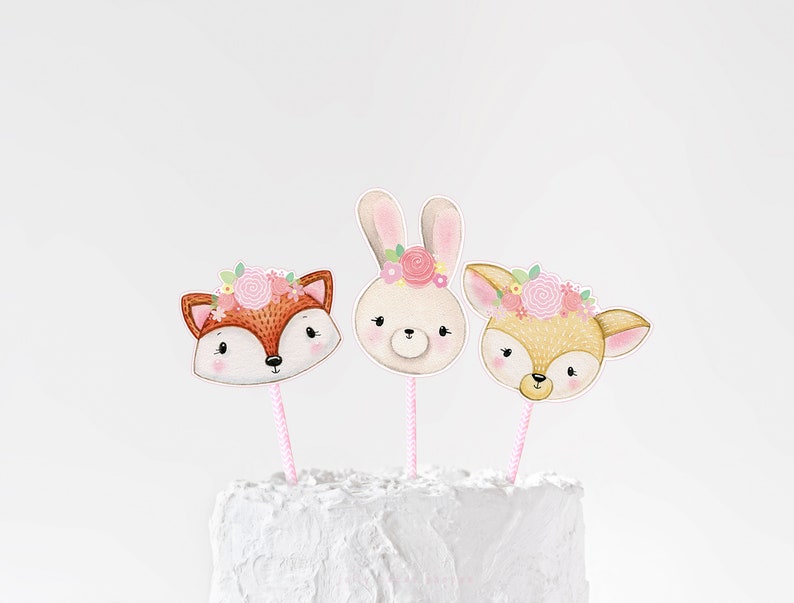Woodland Animals Cake Topper