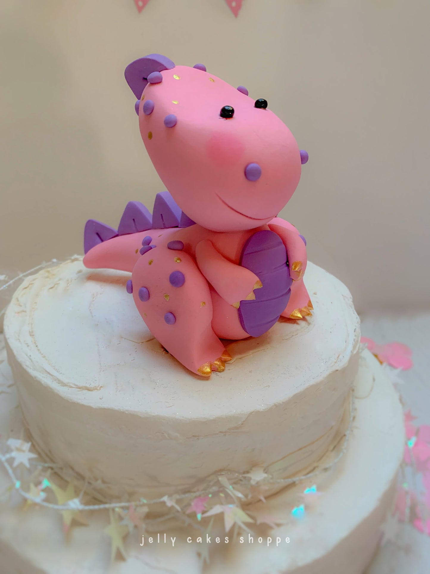 Pink Dinosaur Cake Topper