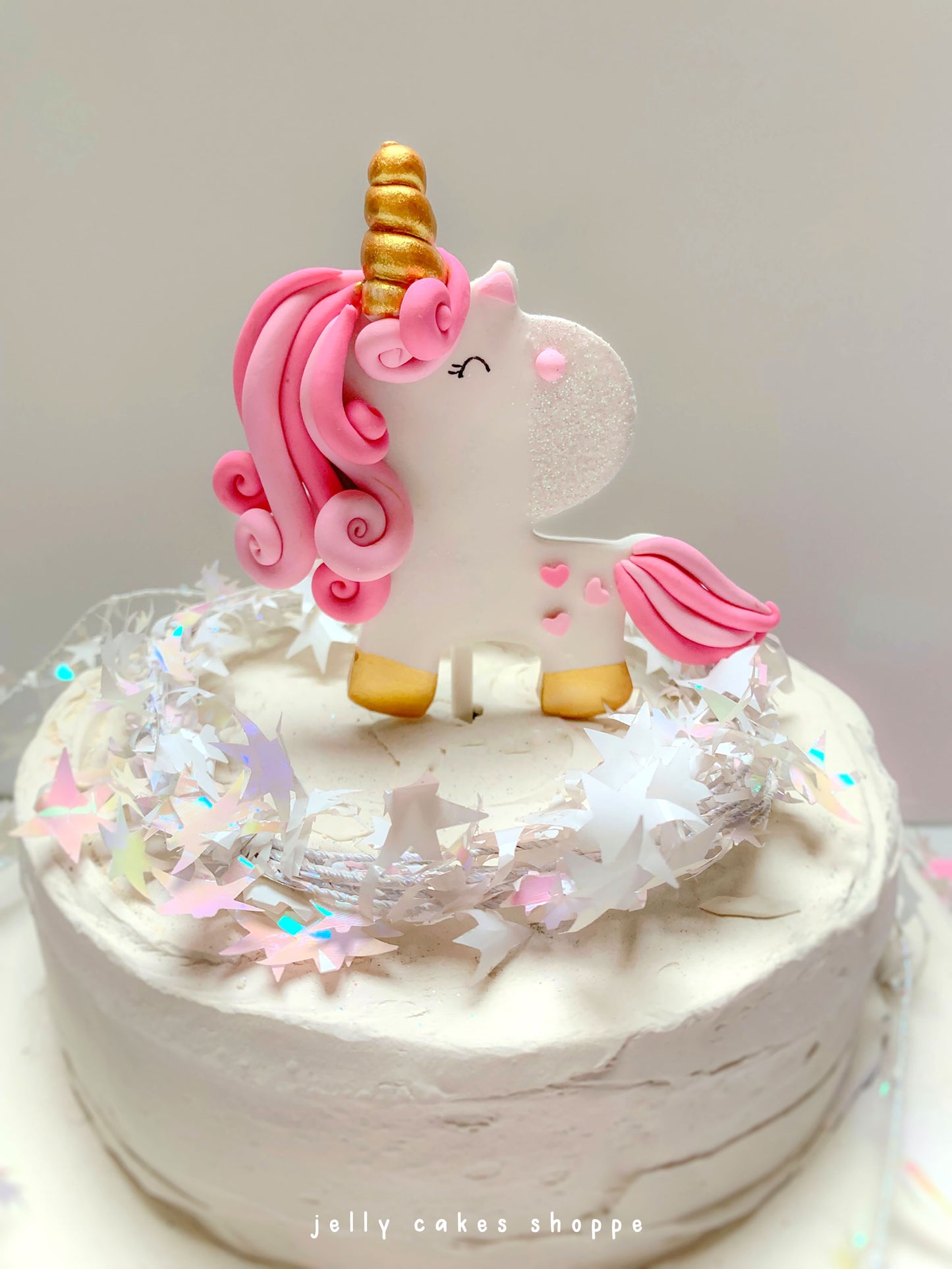 Pink Rainbow Unicorn Cake Topper