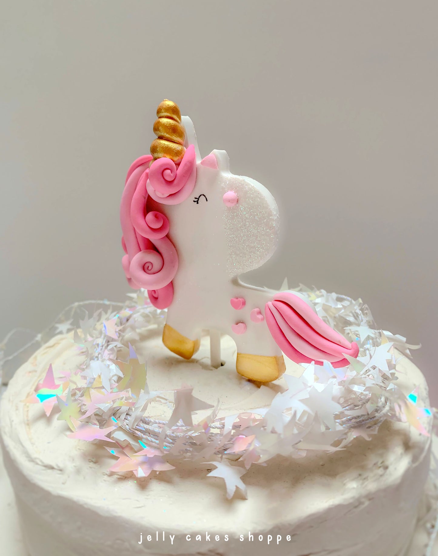 Pink Rainbow Unicorn Cake Topper