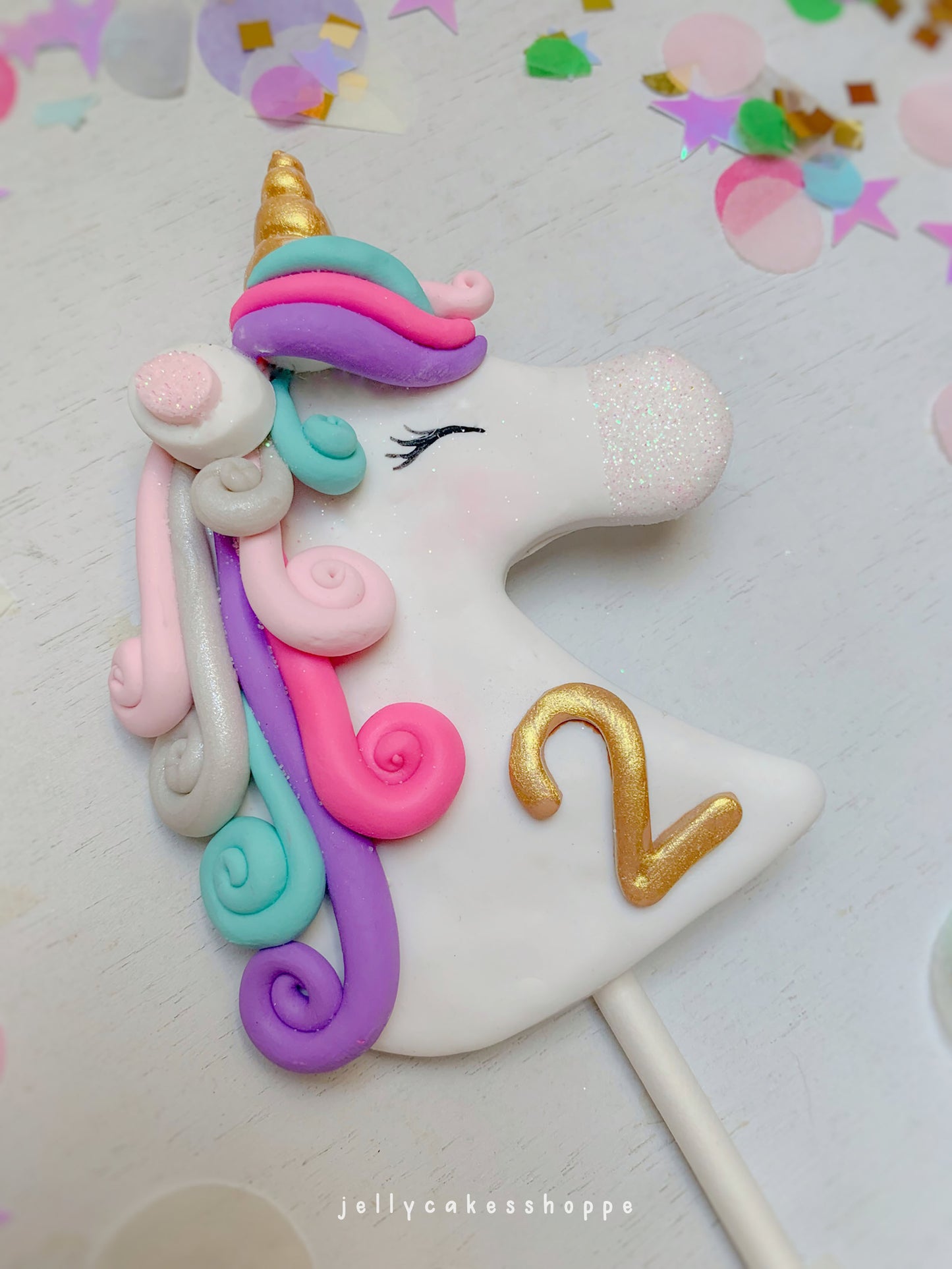 Rainbow Unicorn Cake Topper