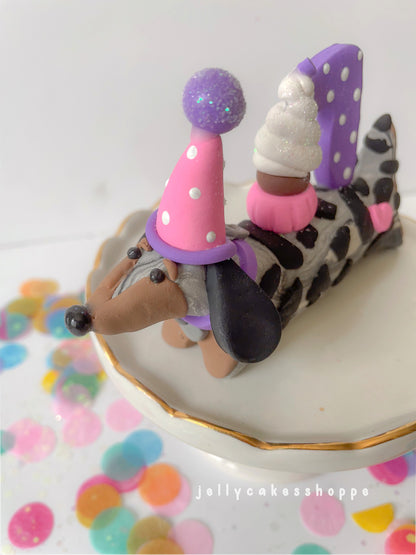 Dachshund Cake Topper, A Weenie Bit Older Birthday Party