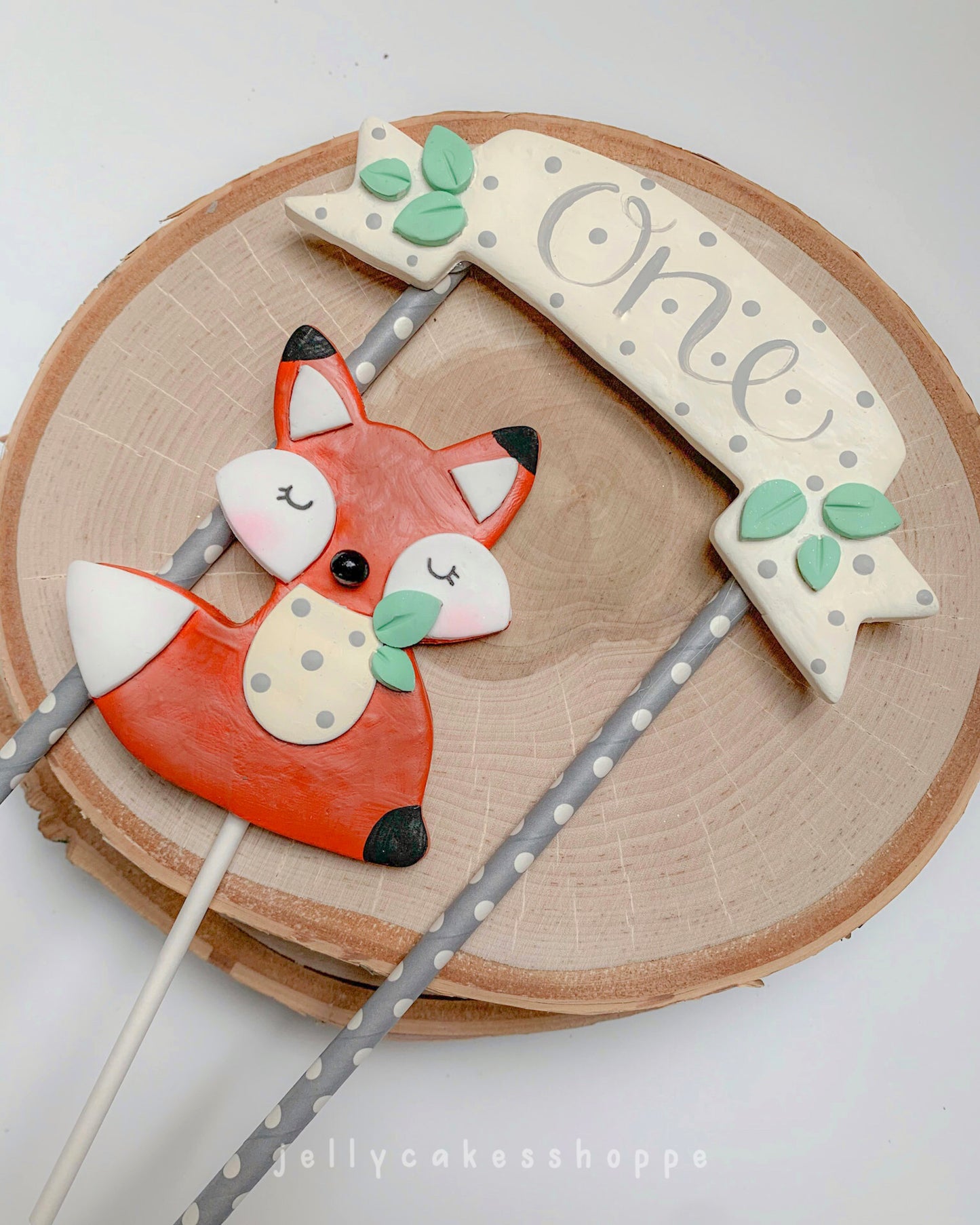 Woodland Fox 1st Birthday Cake Topper for Boy