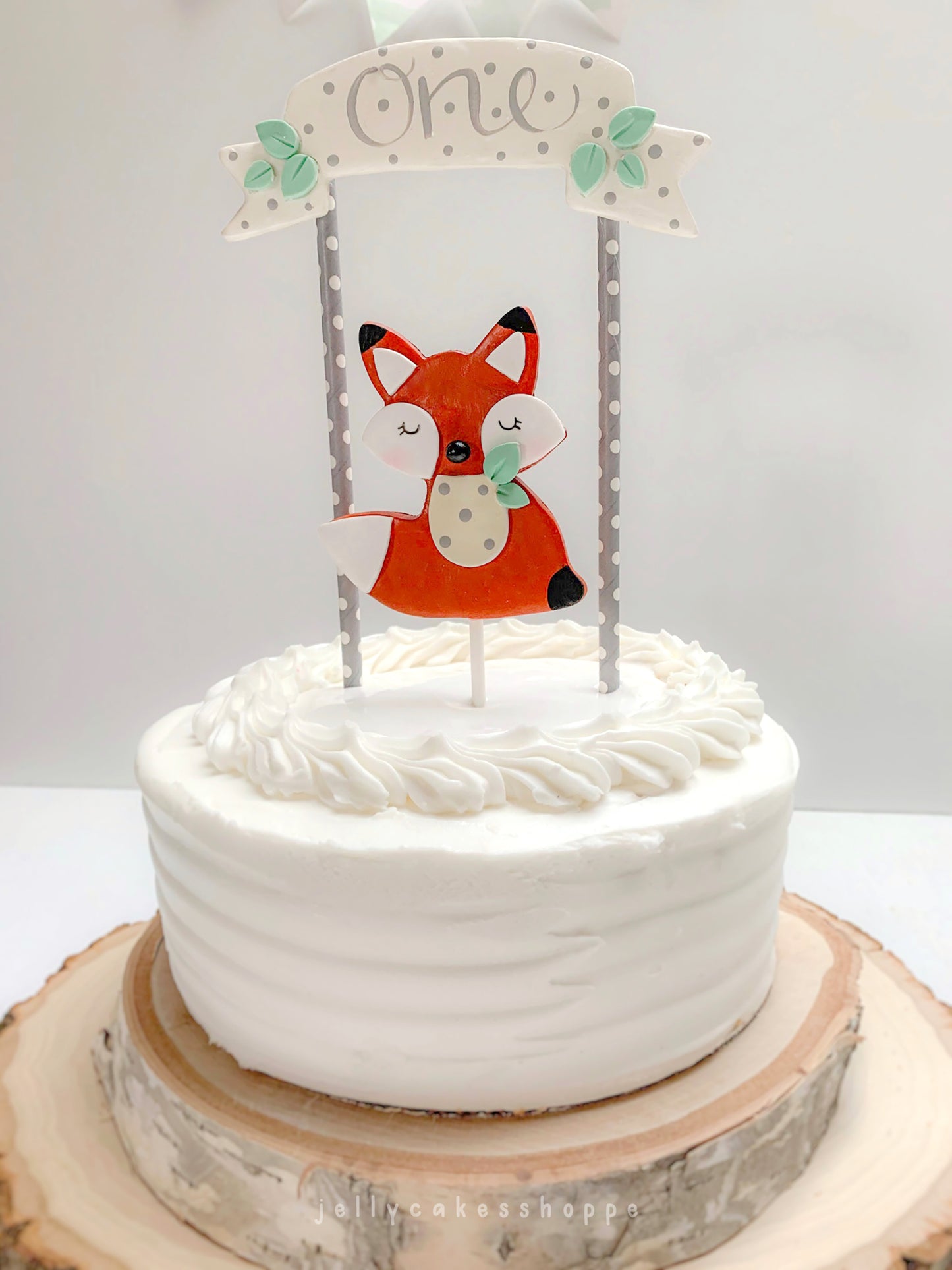 Woodland Fox 1st Birthday Cake Topper for Boy