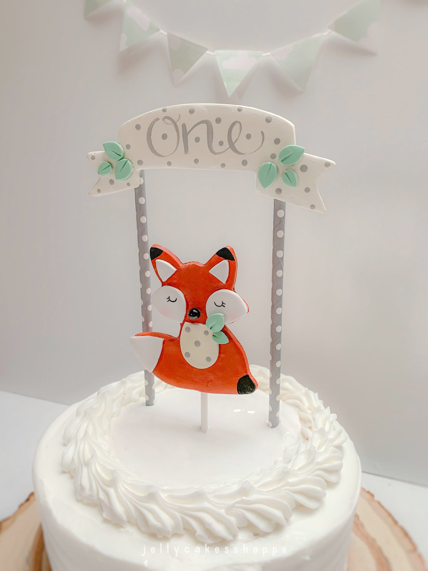 Woodland Fox 1st Birthday Cake Topper for Boy