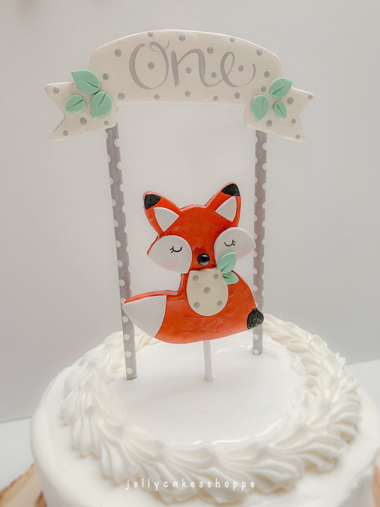 Woodland Fox 1st Birthday Cake Topper for Boy