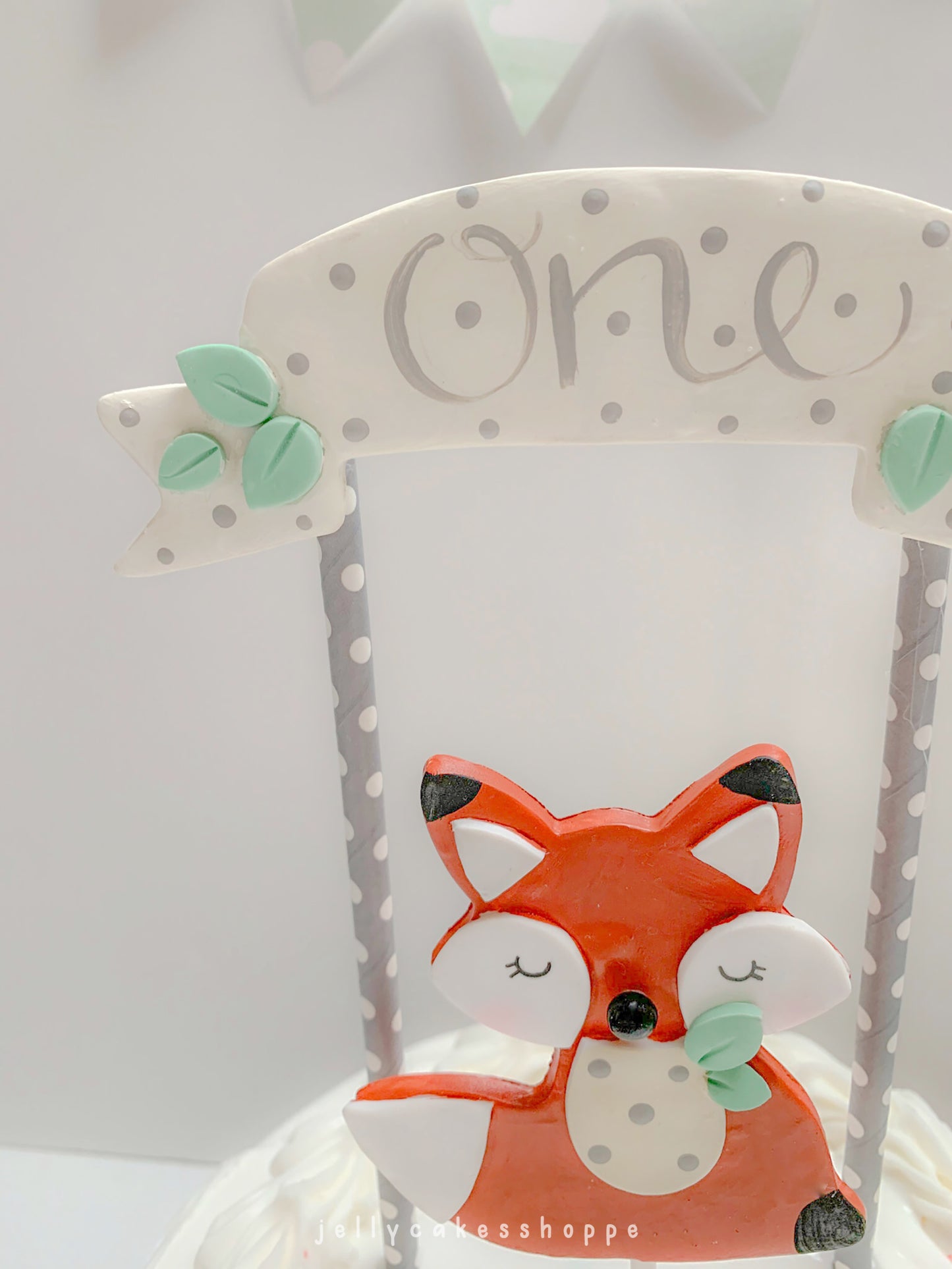 Woodland Fox 1st Birthday Cake Topper for Boy