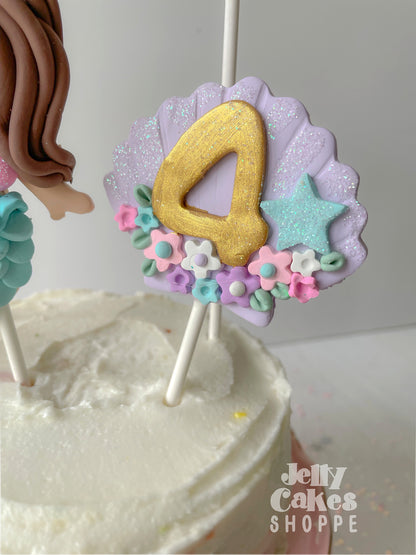 Pastel Mermaid Cake Decorations