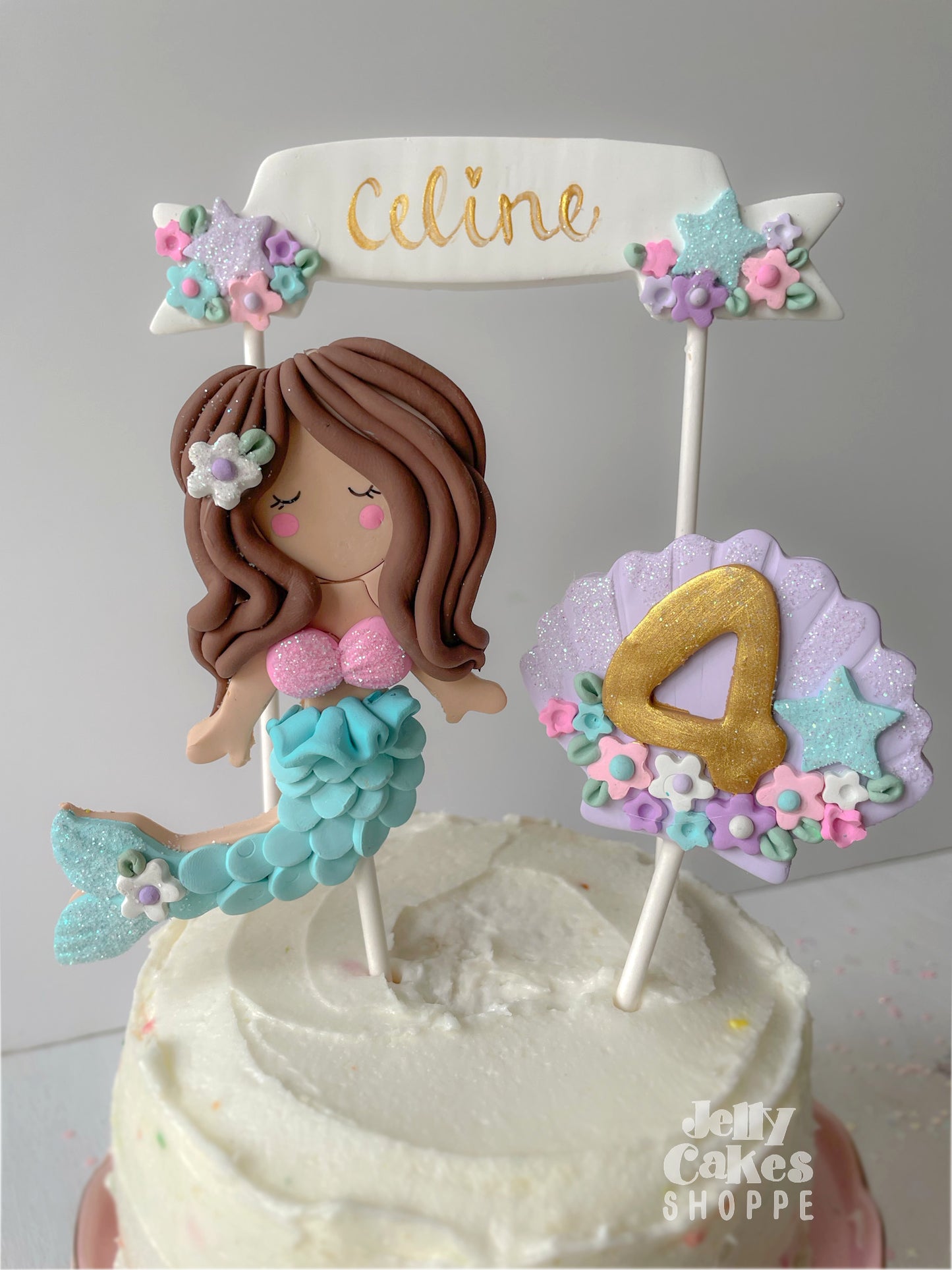 Pastel Mermaid Cake Decorations