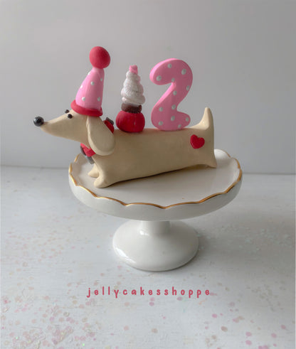 Dachshund Cake Topper, A Weenie Bit Older Birthday Party