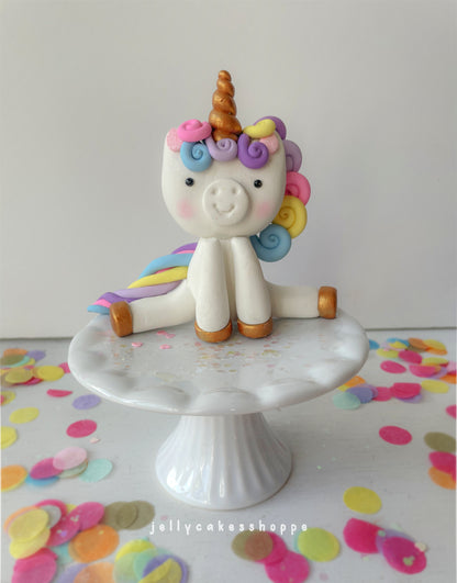Pastel Rainbow Unicorn Cake Topper