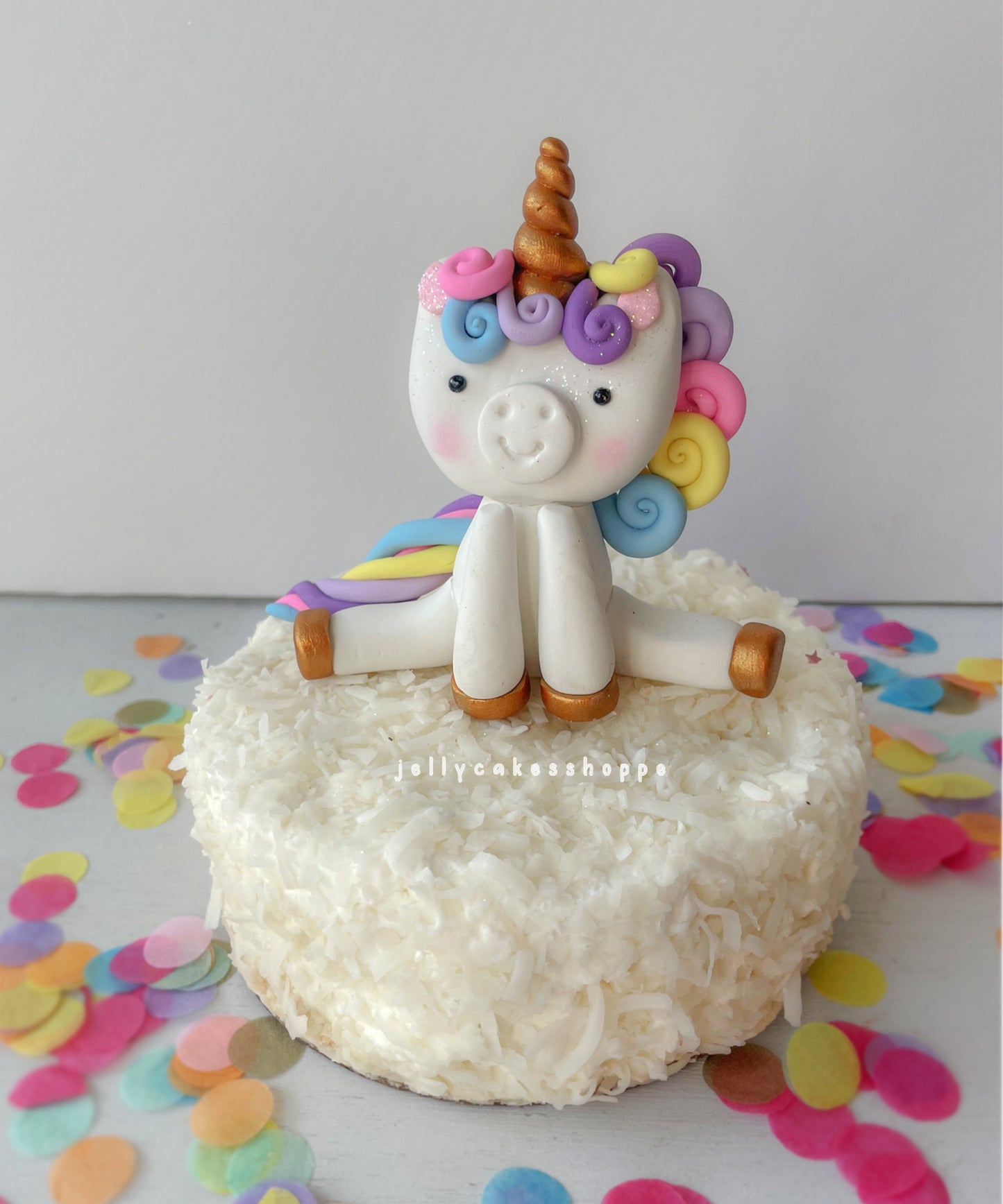 Pastel Rainbow Unicorn Cake Topper