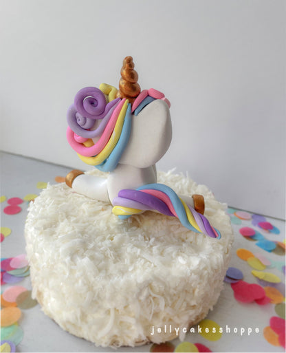 Pastel Rainbow Unicorn Cake Topper