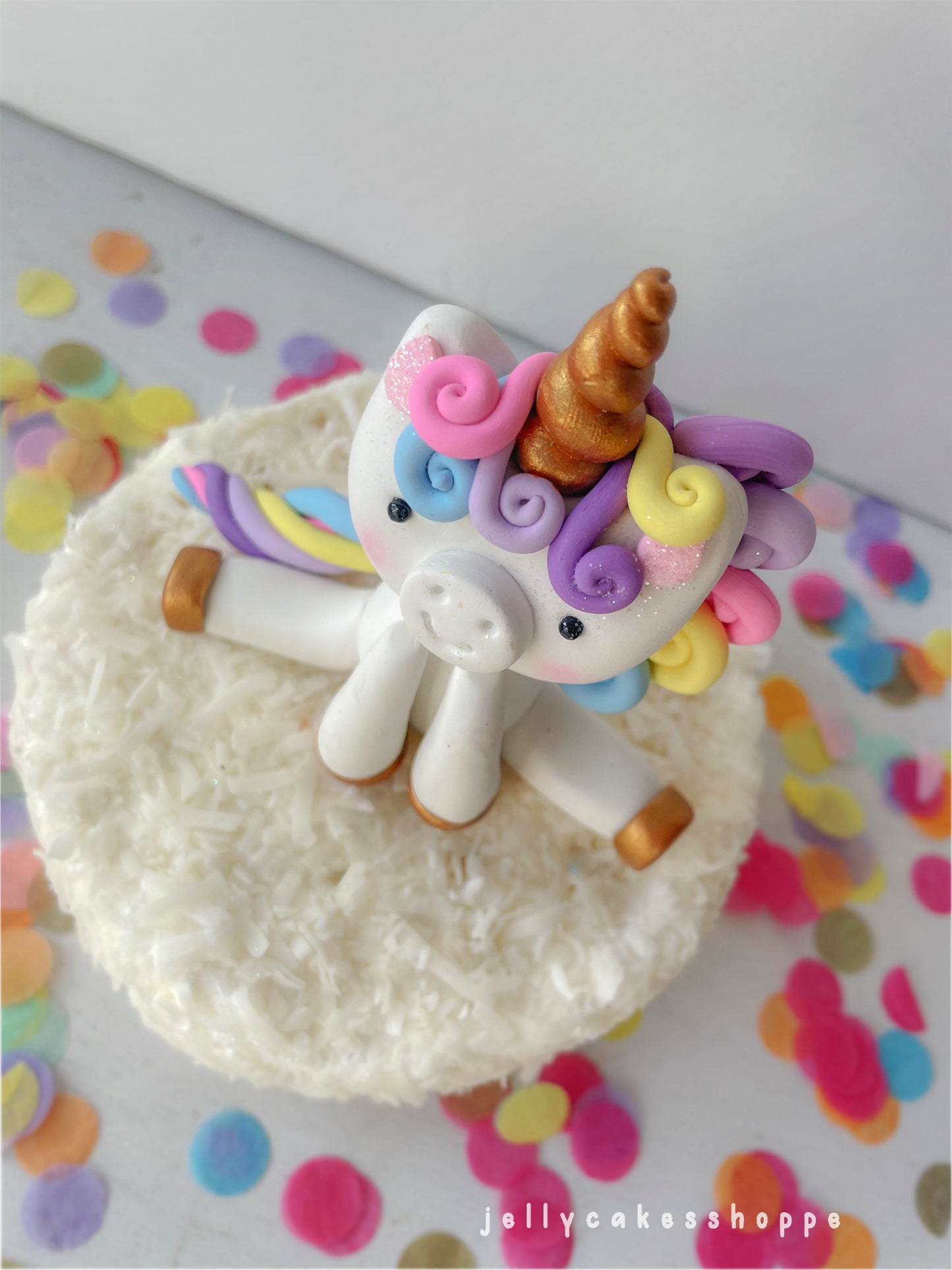 Pastel Rainbow Unicorn Cake Topper