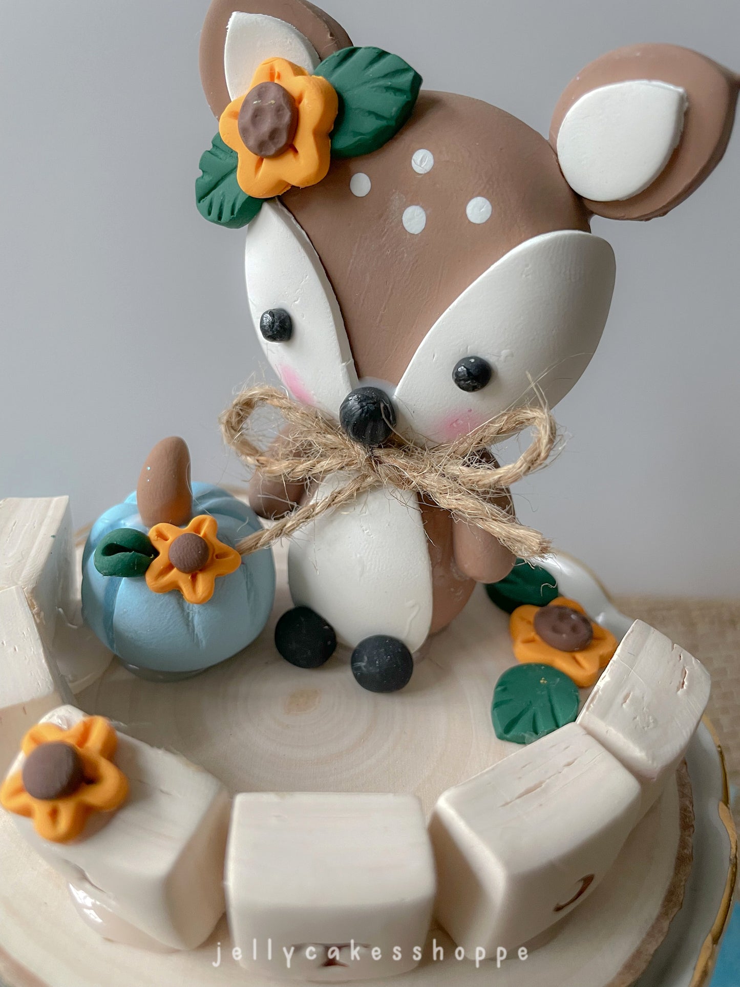 Autumn Woodland Deer Cake Topper for Birthdays and Baby Showers