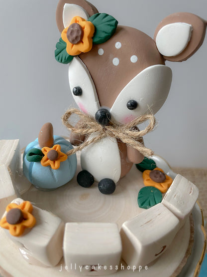 Autumn Woodland Deer Cake Topper for Birthdays and Baby Showers