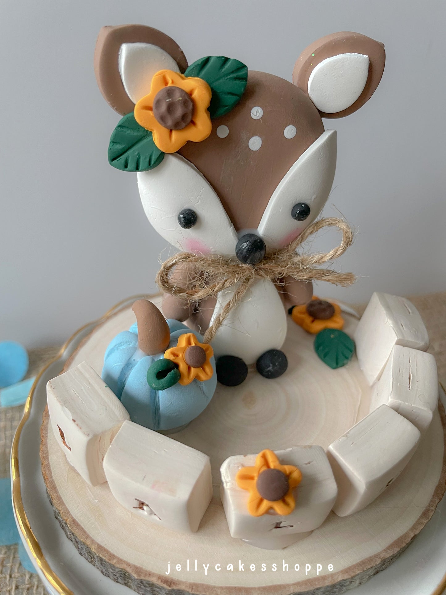 Autumn Woodland Deer Cake Topper for Birthdays and Baby Showers