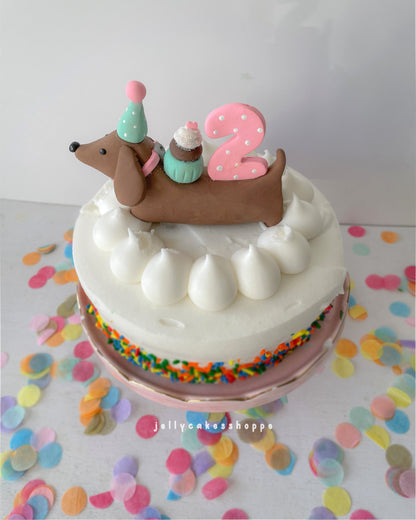 Dachshund Cake Topper, A Weenie Bit Older Birthday Party