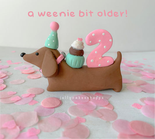 Dachshund Cake Topper, A Weenie Bit Older Birthday Party