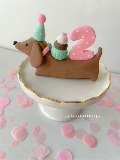 Dachshund Cake Topper, A Weenie Bit Older Birthday Party