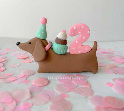 Dachshund Cake Topper, A Weenie Bit Older Birthday Party