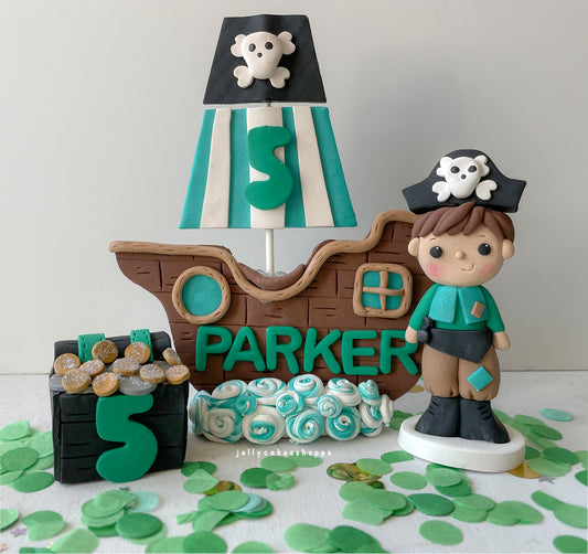 Pirate Ship Cake Topper Set