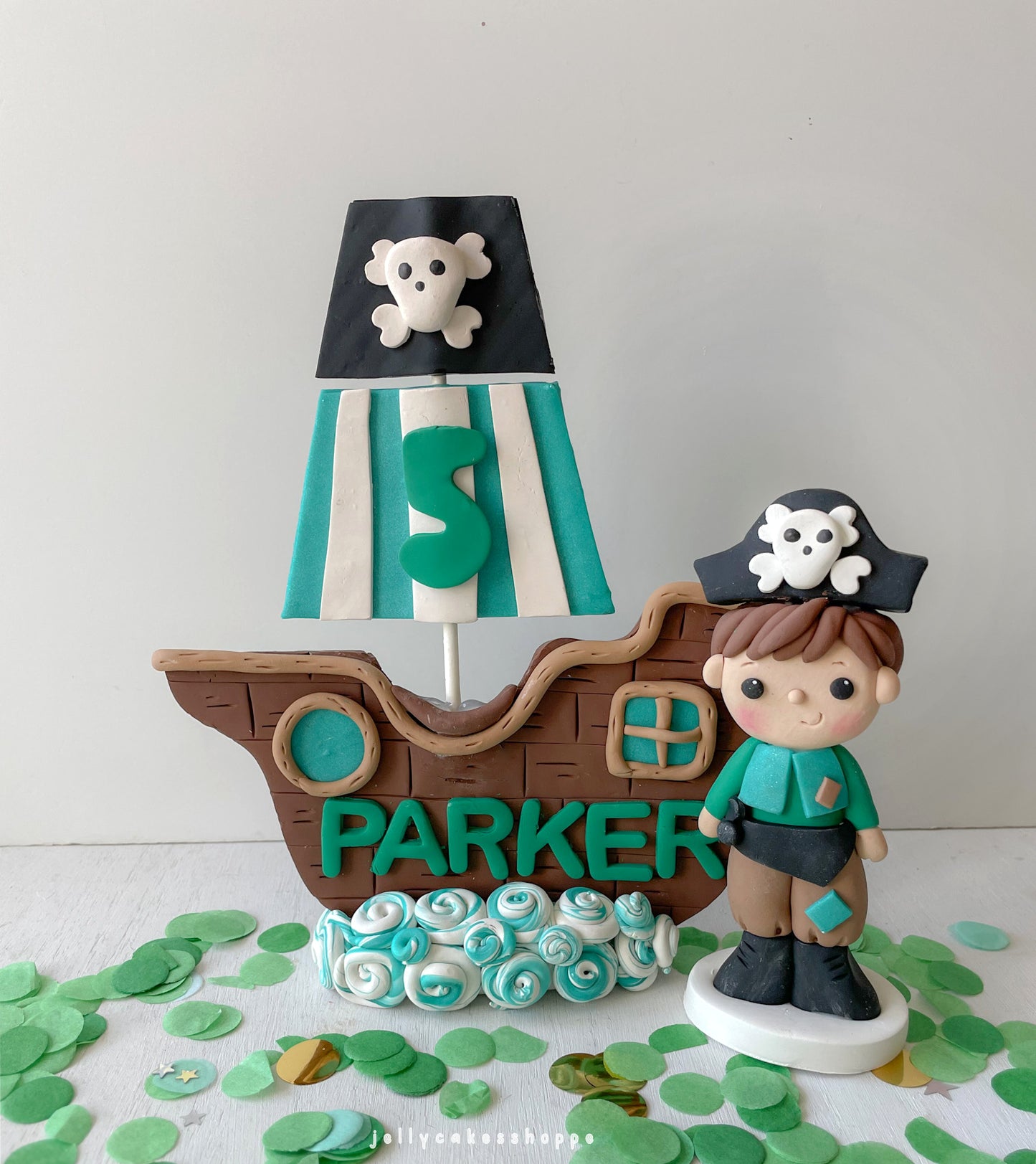 Pirate Ship Cake Topper Set