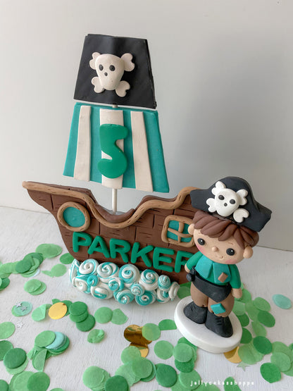 Pirate Ship Cake Topper Set