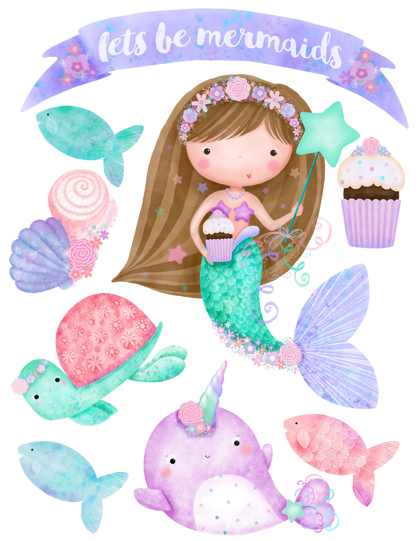 Under The Sea Mermaid Cake Decorations
