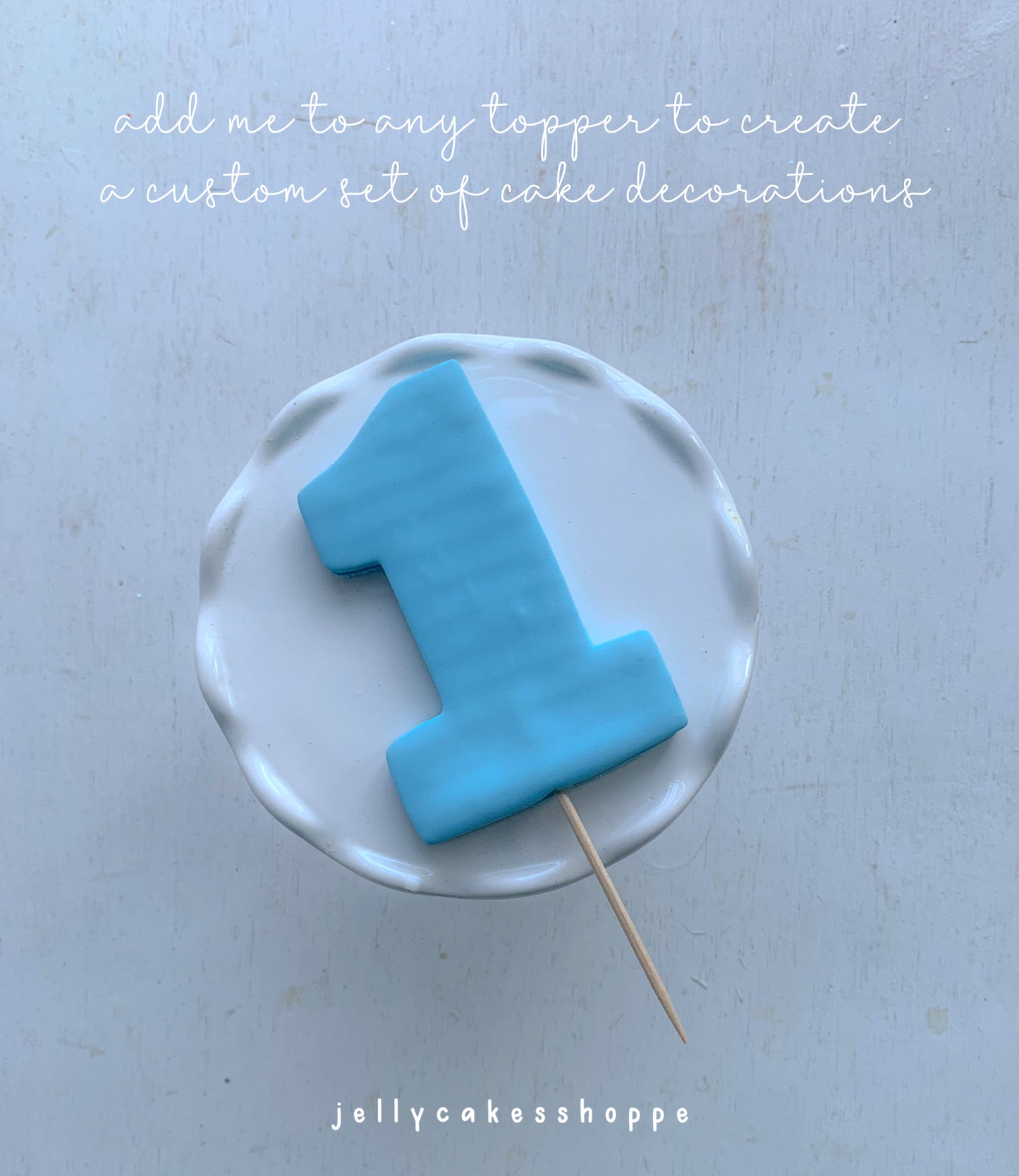 Teddy Bear Cake Topper for Boy's Birthday and Baby Shower