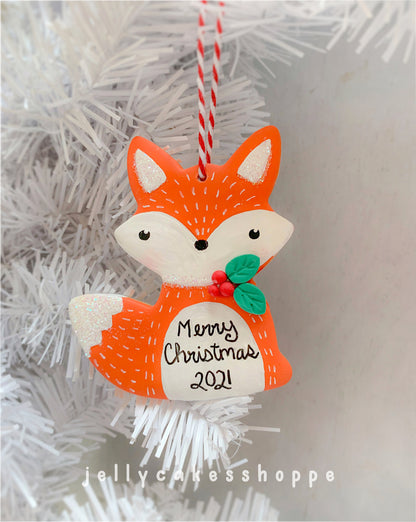 Personalized Fox Ornament for Boy