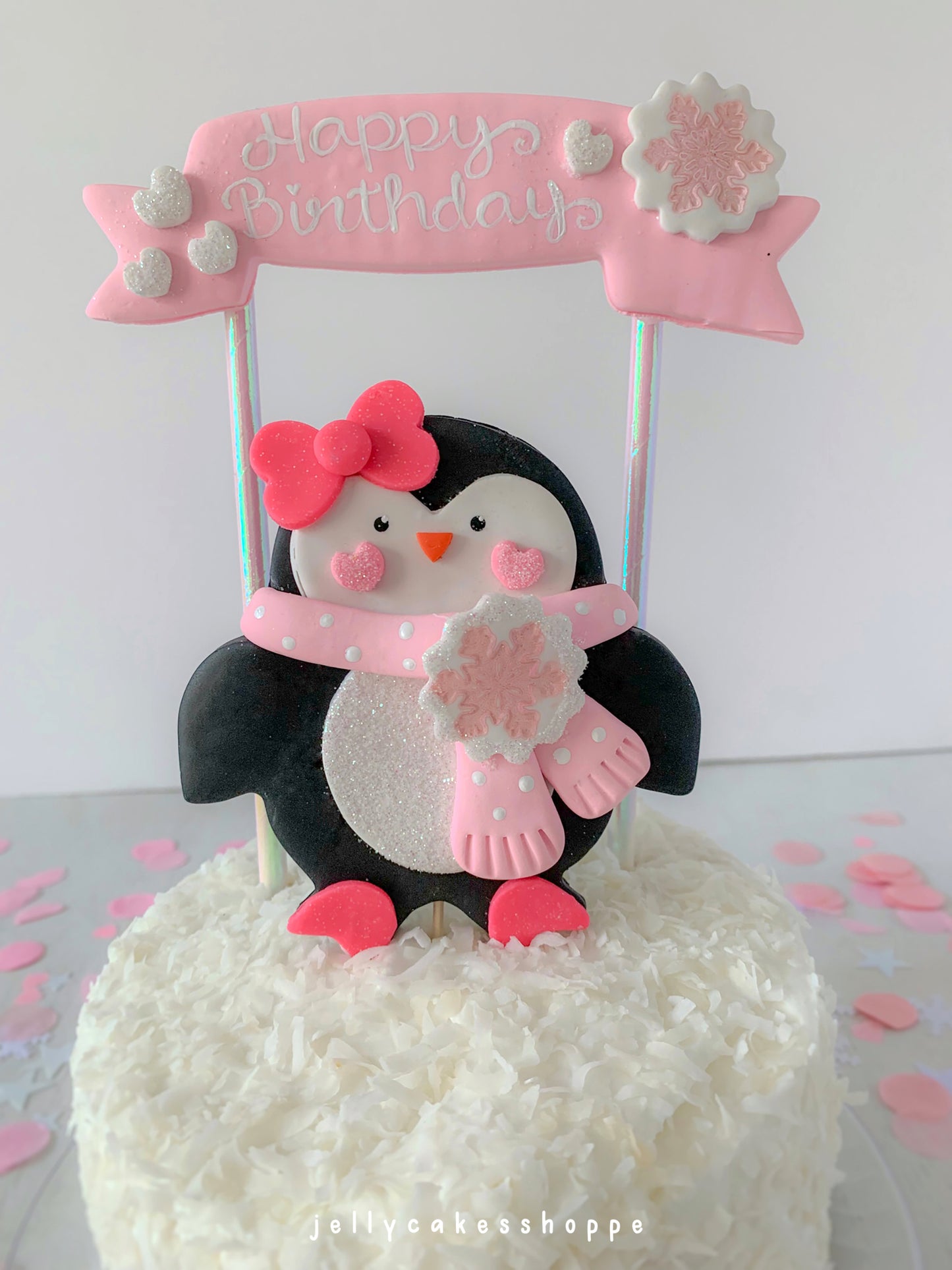 Penguin Birthday Cake Topper for Girl