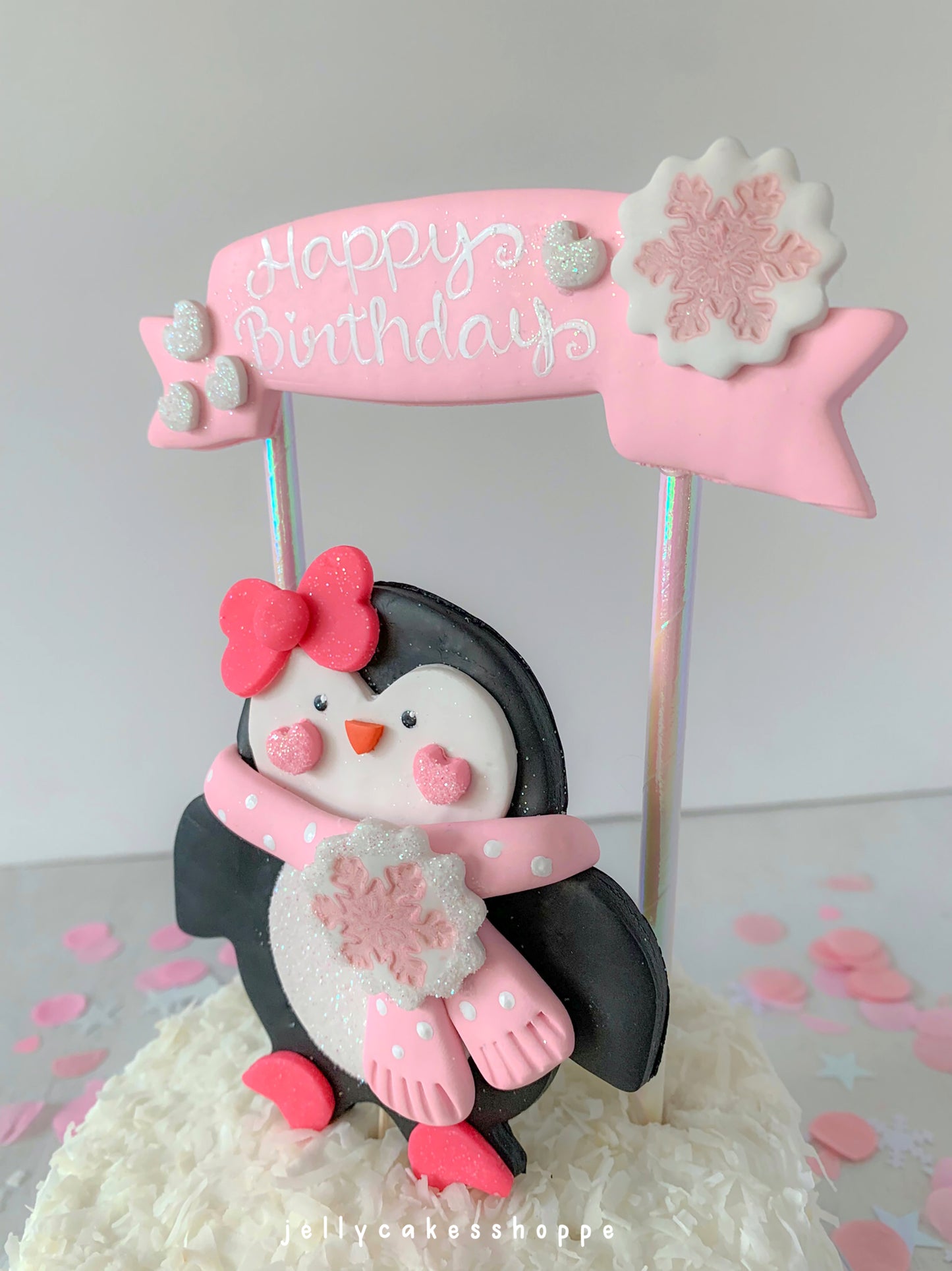 Penguin Birthday Cake Topper for Girl