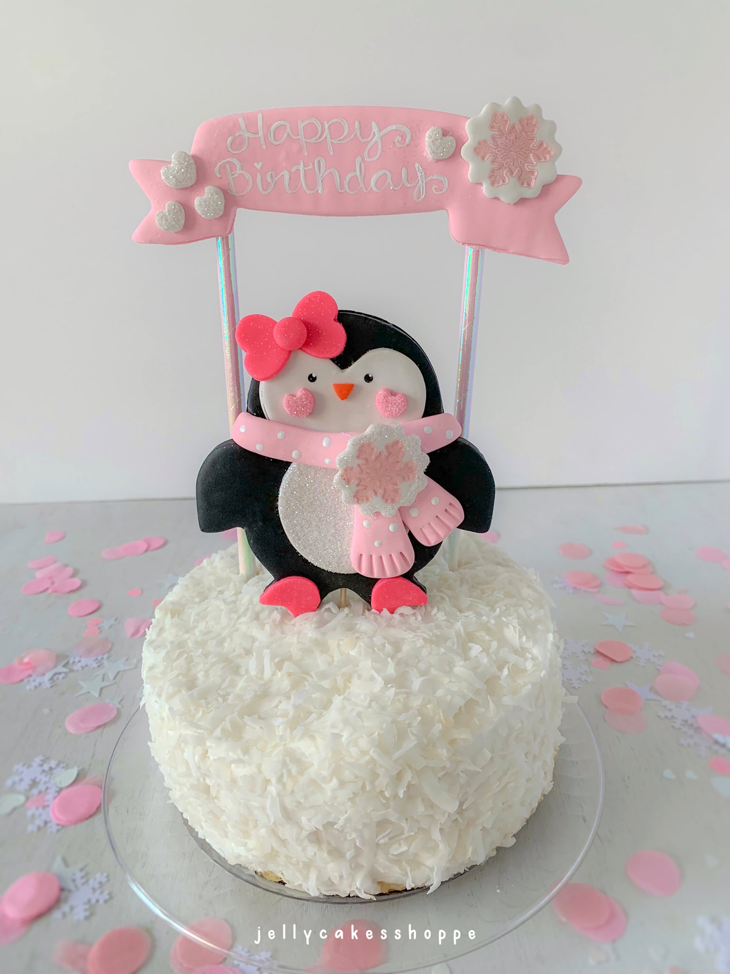 Penguin Birthday Cake Topper for Girl