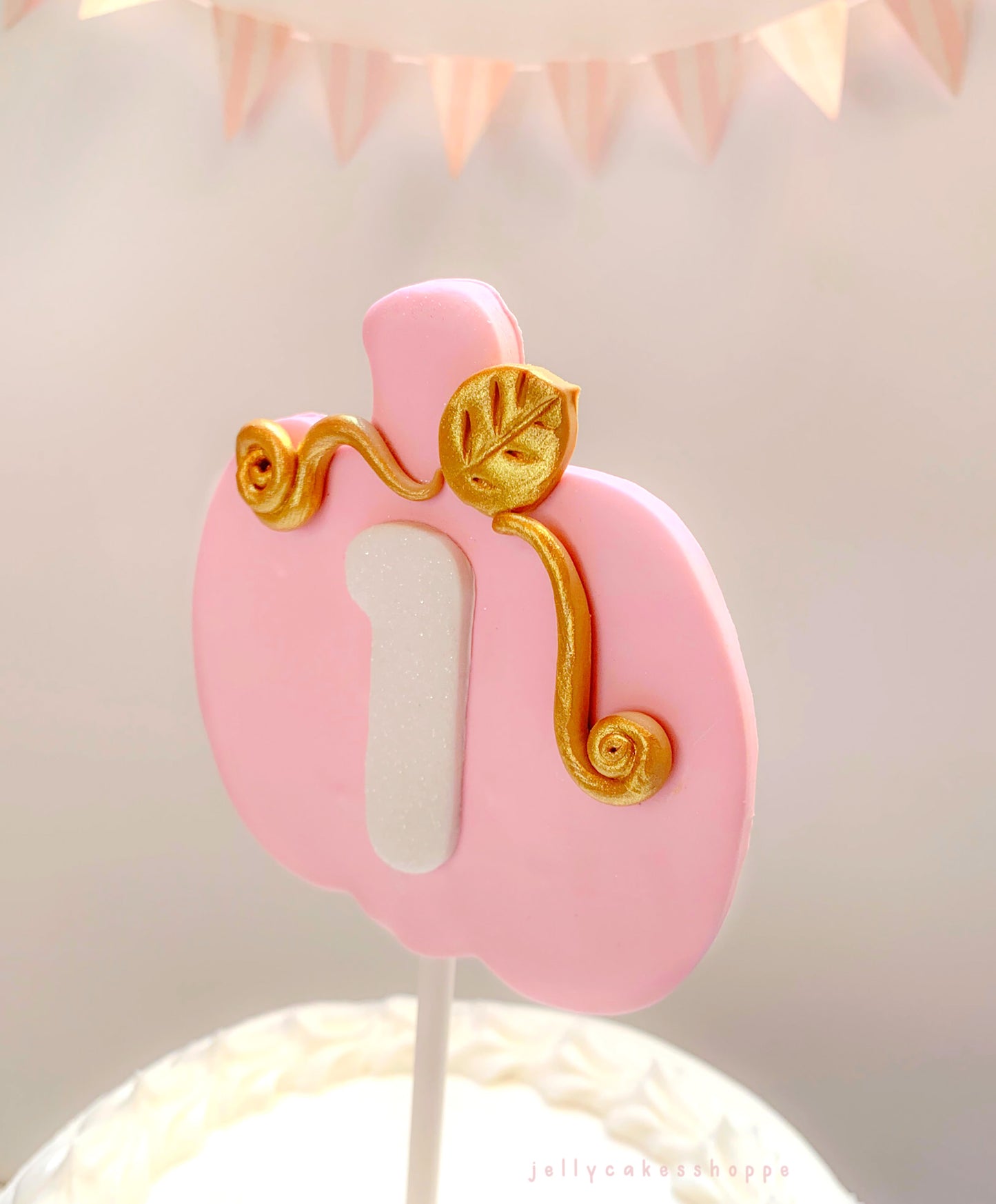 Pink Pumpkin Cake Topper