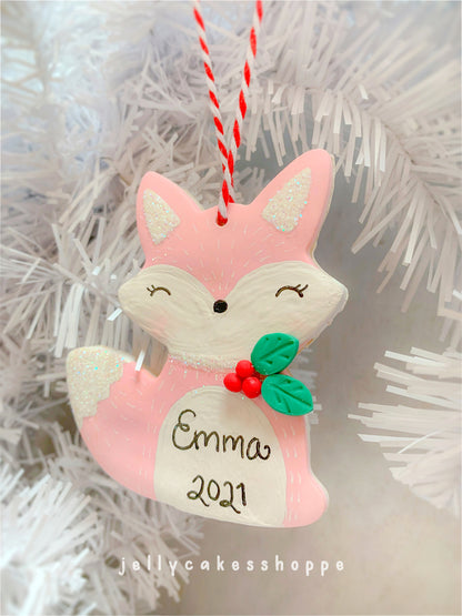 Personalized Fox Ornament for Girl