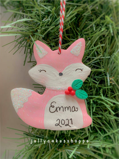 Personalized Fox Ornament for Girl
