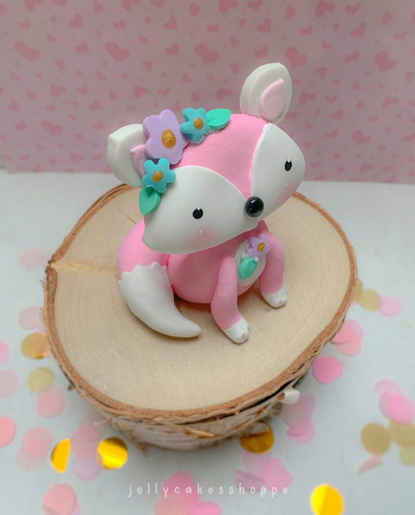 Pink Fox Cake Topper