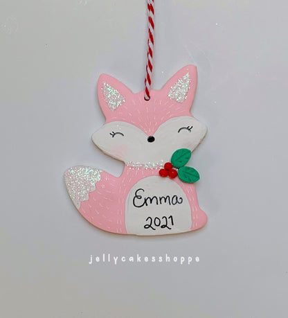 Personalized Fox Ornament for Girl