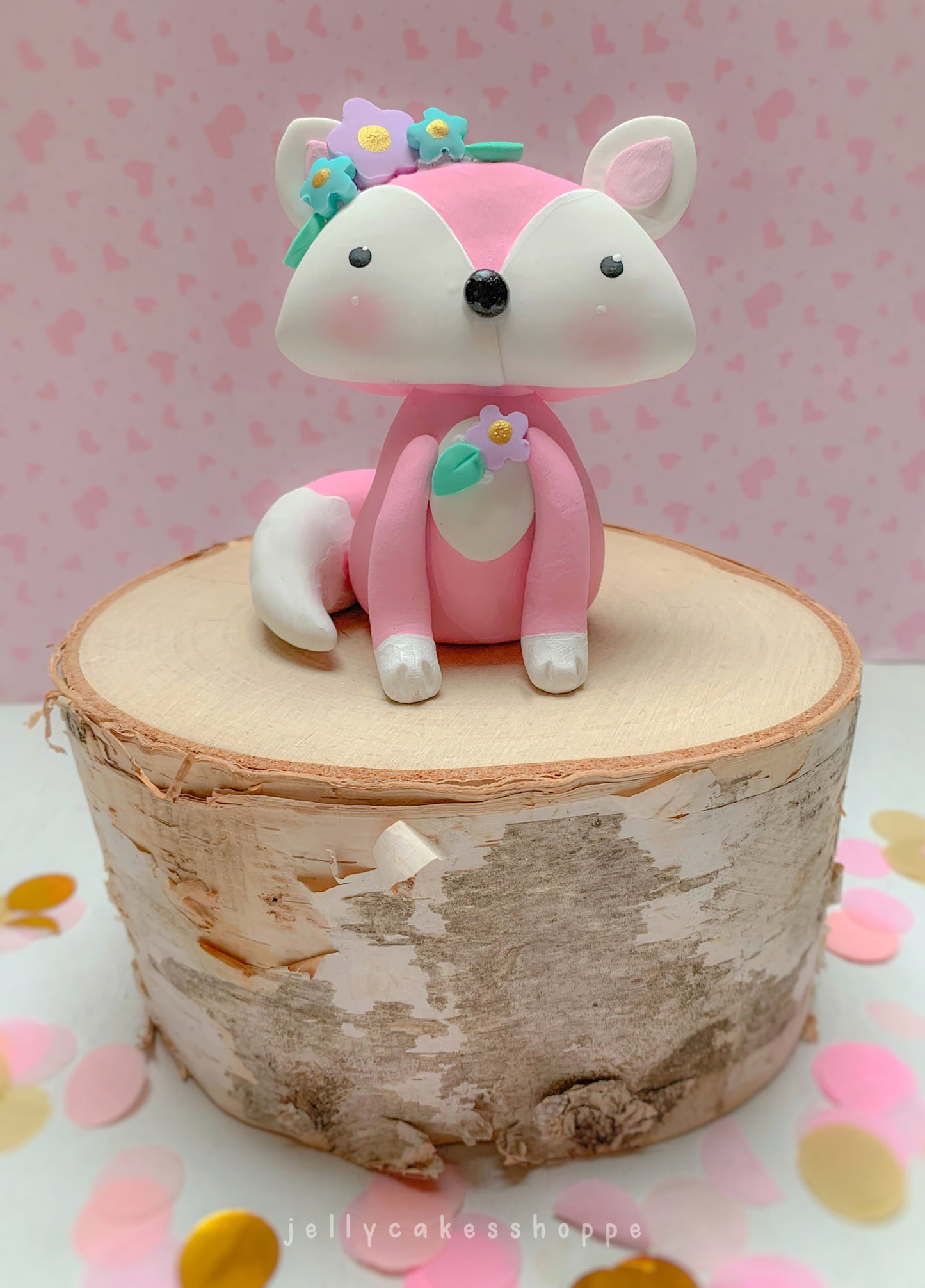 Pink Fox Cake Topper