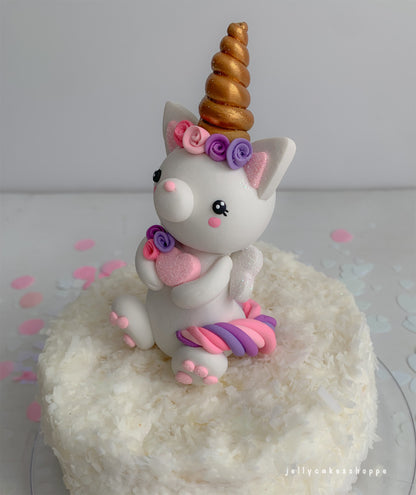 Pink Rainbow Kittycorn Cake Decorations